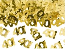 Metalické konfety číslo 40 - zlaté - 15 g - Fóliové