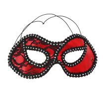 Škraboška s krajkou červená - Rozlučka se svobodou - Karnevalové masky, škrabošky