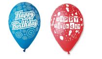 Balónek pastel HAPPY BIRTHDAY - narozeniny - mix barev - 5 ks - 30 cm