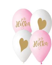 Balónek s českým potiskem JE TO HOLKA! - růžová a bílá - 30 cm - 5 ks - Gender reveal - Holka nebo kluk