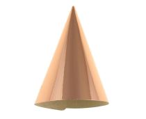 Papírové kloboučky metalické růžovozlaté - rose gold - 6 ks - 16 cm - Papírové