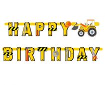 Girlanda - Happy Birthday - narozeniny - Stavba - Staveniště - 360cm - Stavba - Staveniště