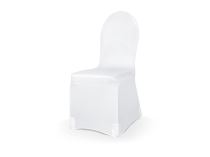 Elastický matný potah na židli , bílý - Dekorace