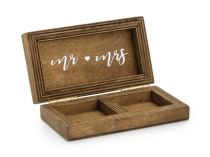 Dřevěná krabička na snubní prstýnky 10 x 5,5 cm - Svatební sortiment
