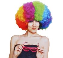 Paruka AFRO - klaun - šašek - barevná - Fóliové