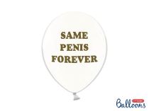 Balónky latexové 30cm "Same Penis Forever" - transparentní 6ks - Rozlučka se svobodou