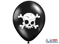 Silné Balónky 30 cm PASTEL. ČERNÉ - HALLOWEEN LEBKA - 1ks - Horrorová párty