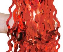 PÁRTY ZÁVĚS SPIRÁLY - 100 x 200 cm - červená - Fóliové