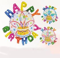 Balón foliový Happy Birthday 65 cm - Balónky