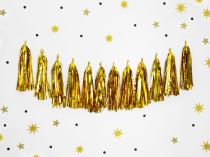 Girlanda s třásněmi zlatá - gold 1,5 m - Rozlučka se svobodou - na objednávku