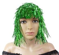 Paruka foliová zelená - Klobouky, helmy, čepice