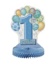 Dekorace 1. narozeniny modrá - Balónky