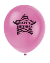 BALÓNKY narozeniny - Happy Birthday - ZEBRA - 30cm - 8ks - Balónky