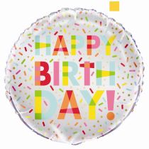 Balón foliový Happy Birthday - narozeniny - DONUT - 45cm - Narozeniny