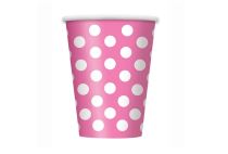 Kelímky růžové puntík - 354 ml - 6 ks - BBQ party / jednorázové nádobí