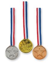 Medaile - zlatá, stříbrná, bronzová 3 ks - Karneval