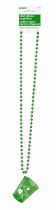 Párty panák s korálky zelený St. Patrick / Svatý Patrik - Vousy, kníry, kotlety, bradky