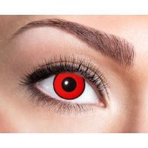 Kontaktní čočky - červené s černým proužkem  - Halloween - Barevné kontaktní čočky