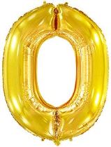 Balón foliový číslice ZLATÁ - GOLD 102 cm - 0 - Silvestrovská párty