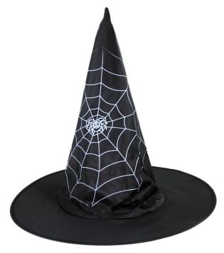 Klobouk čarodějnice - čaroděj s pavučinou - dětský - Halloween