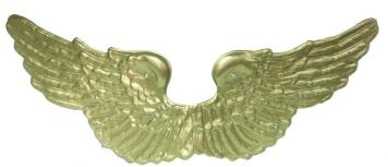 Křídla plastová zlatá - rozpětí křídel 93 cm, delka 52 cm a šíře 26cm.