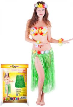 Havajská sukně dospělá 72 cm zelená - Hawaii