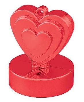 Težítko na balónky - srdce červené - Valentýn