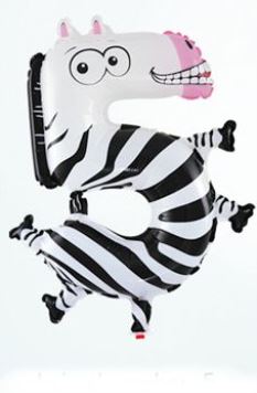 Balón foliový Zebra  35 cm  5 (NELZE PLNIT HELIEM)
