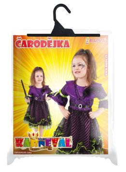 karnevalový kostým čarodějnice/halloween fialová vel. M