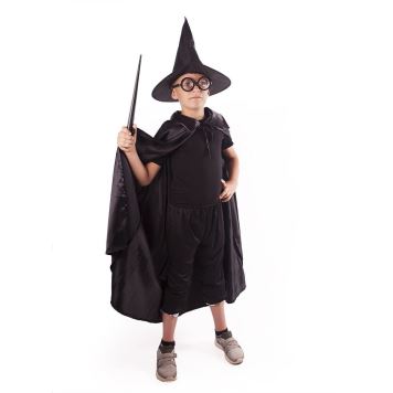 Plášť čarodějnice - čaroděj a kloboukem / Halloween