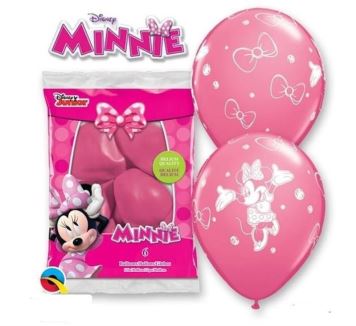 Balónky myška Minnie 30 cm - 6 ks
