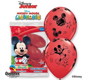 Balónky myšák - Mickey Mouse 30 cm - 6 ks