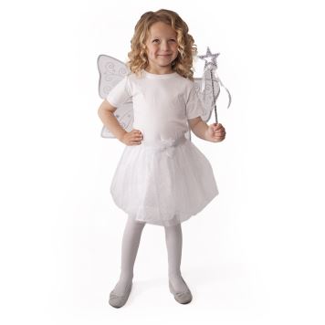 Kostým tutu sukně bílý motýl s křídly a hůlkou