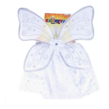 Kostým tutu sukně bílý motýl s křídly a hůlkou