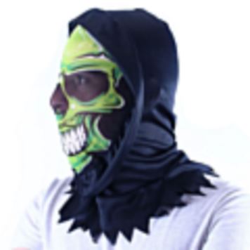 maska smrťák - kostra textilní - Halloween
