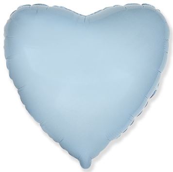 Balón foliový 45 cm  Srdce světle modré - Valentýn / Svatba