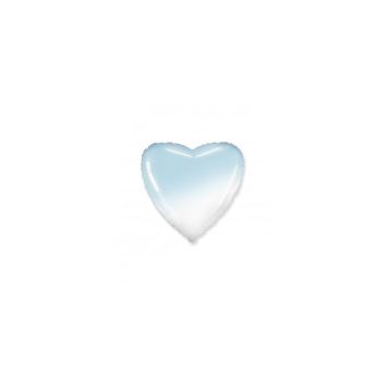 Balón fóliový srdce ombré - modrobílé - 48 cm