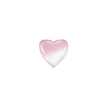 Balón fóliový srdce ombré - růžovobílé - 48 cm