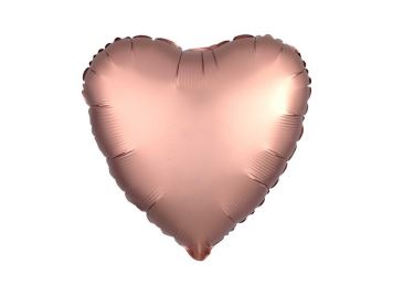 Balón foliový 45 cm  Srdce růžovo zlaté - Rose gold - Valentýn / Svatba
