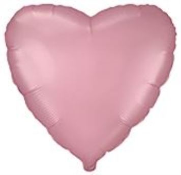 Balón foliový 45 cm Srdce PASTELOVÉ RŮŽOVÉ - Valentýn / Svatba