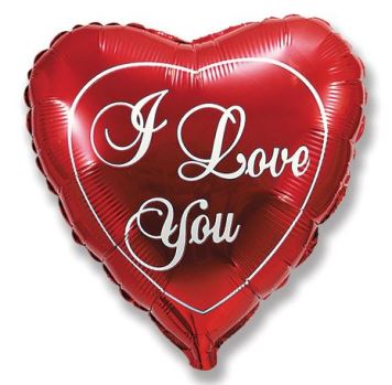 Balón foliový srdce I LOVE YOU - Valentýn - 45cm - Valentýn / Svatba