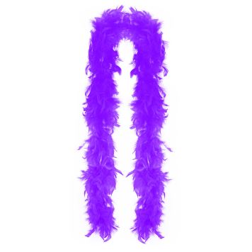 Boa fialové s peřím - Charlestone - 180 cm