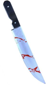 Nůž karnevalový s krví 50 cm