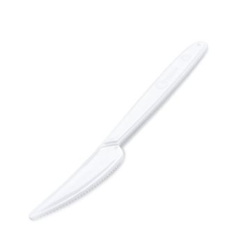 Nože jídelní bílé PP - opakovaně použitelné - 18,5 cm - 50 Ks