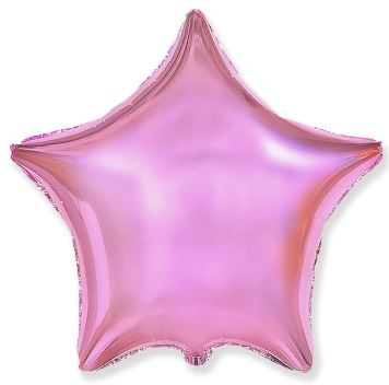 Balón foliový 45 cm  Hvězda  metalická světle růžová