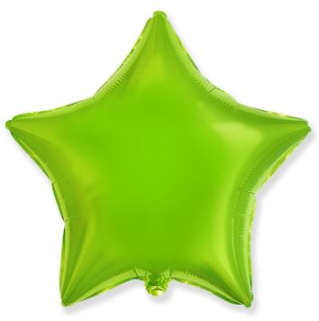 Balón foliový 45 cm  Hvězda zelená limetka