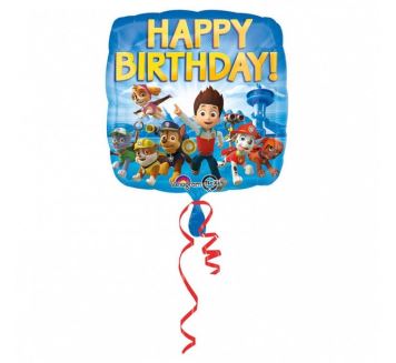 Balón foliový 43 cm - Happy birthday - narozeniny - PAW PATROL / Tlapková patrola