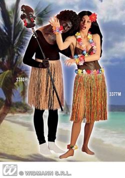 Havajská sukně barevná - šíře v pase 60-90 cm (elastická guma) - Hawaii