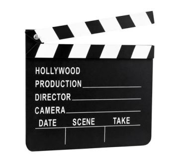 Dekorace - filmová klapka - Hollywood -18x20 cm