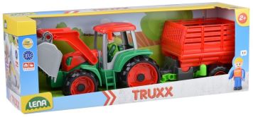 TRUXX Traktor s přívěsem na seno, ozdobný kartón